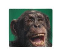 Monkey Laughing Chimpanzee Funny Wallets Slim Soft Front Pockets Bifold Wallet with ID Credit Card Holder
