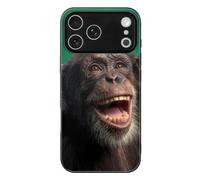 Monkey Laughing Chimpanzee Glass Phone Cases Compatible with iPhone 17