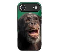 Monkey Laughing Chimpanzee Glass Phone Cases Compatible with iPhone 17