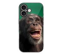 Monkey Laughing Chimpanzee Glass Phone Cases Compatible with iPhone 17
