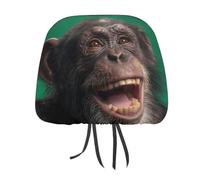 Monkey Laughing Chimpanzee Novelty Car Headrest Covers Soft Elastic Fabric Seat Rest Cover for SUV Van Truck Sedan