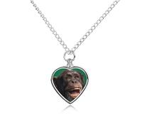 Monkey Laughing Chimpanzee Novelty Urn Necklace for Ashes Pet Dog Cremation Jewelry Memorial Keepsake Pendants