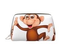 Monkey Leather Toiletry Organizer Bag, Travel-Friendly Makeup Pouch for Women