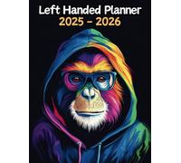 Monkey Left Handed Planner: 2 Year Weekly Sunday to Saturday Calendar | Gift For People Who Love Safari Animals, Primate Lovers | For Back To School, Office, Work | 8.5 x 11 Inches | v1