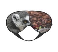 Monkey Lemur Cute Double-Sided Silk Sleep Mask, Adjustable Light Blocking Eye Mask for Travel, Men & Women, Soft Comfortable Blindfold 20x10cm