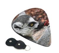 Monkey Lemur Cute Guitar Picks 6-Pack - Pick Set (0.46mm / 0.71mm / 0.96mm) Suitable For Guitar And Ukulele Playing