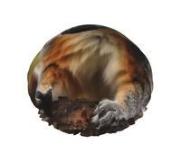 Monkey Lemur Cute Shower Caps for Women Reusable Waterproof Shower Cap with Elastic Strap Bath Hair Hat Double Layers Thick Bath Caps for Spa Salon Travel