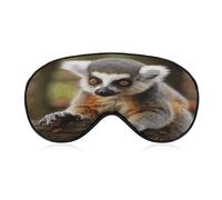Monkey Lemur Cute Sleep Mask Block Light Eye Sleep Shade Cover Comfortable Lightweight Sleeping Blindfold Soft Breathable Night Eye Cover Adjustable Band Eye Mask for Men Women