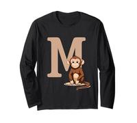 Monkey Letter M Alphabet Animal Design Long Sleeve T-Shirt