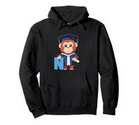 Monkey Letter N Graduation Animal Alphabet Pullover Hoodie