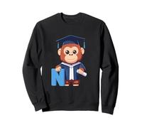 Monkey Letter N Graduation Animal Alphabet Sweatshirt