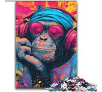 Monkey Listening to Music 2000 Piece Jigsaw Puzzles for Teenagers, Educational Games Home Decoration Suitable for Desktop Decoration (70x100cm)