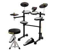 MONKEY LOOP ML-Edrum 10 - 7 Piece Musical Electronic Drum Set - 12 Realistic Presets - 100+ Sounds - Auxiliary Conetivity, Headphones and USB - Includes Metronome, Headphones and Drumsticks