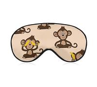 Monkey Love Banana Eye Mask for Sleeping Blackout Night Blindfold with Adjustable Strap for Men Women Travel Yoga Nap