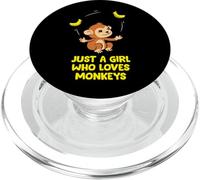 Monkey Lover Gift Just a Girl Who Loves Monkeys PopSockets PopGrip for MagSafe