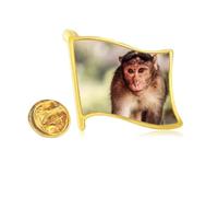 Monkey m Animal Golden Metal Flag Lapel Pin Badge