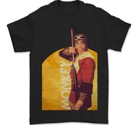 Monkey Magic Martial Arts Fantasy TV Retro Mens T-Shirt 100% Cotton Black XL