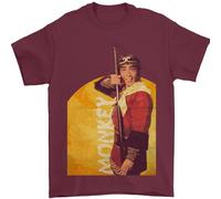 Monkey Magic Martial Arts Fantasy TV Retro Mens T-Shirt 100% Cotton Maroon XL