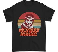 Monkey Magic Mens T-Shirt 100% Cotton Black 2XL