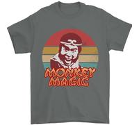 Monkey Magic Mens T-Shirt 100% Cotton Charcoal 2XL