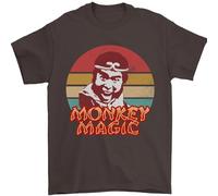 Monkey Magic Mens T-Shirt 100% Cotton Dark Chocolate XL