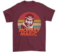 Monkey Magic Mens T-Shirt 100% Cotton Maroon 3XL