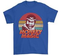 Monkey Magic Mens T-Shirt 100% Cotton Royal Blue XL
