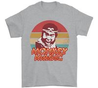 Monkey Magic Mens T-Shirt 100% Cotton Sports Grey 5XL