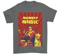 Monkey Magic Poster Mens T-Shirt 100% Cotton Charcoal XL