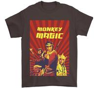 Monkey Magic Poster Mens T-Shirt 100% Cotton Dark Chocolate 2XL