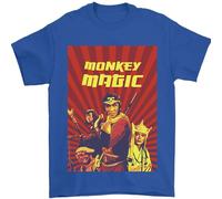 Monkey Magic Poster Mens T-Shirt 100% Cotton Royal Blue XL