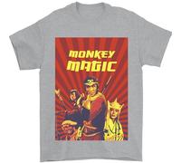 Monkey Magic Poster Mens T-Shirt 100% Cotton Sports Grey 2XL