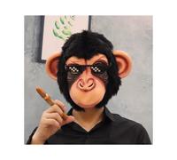 (Monkey mask 1) Orangutan Plush Head Cover Animal Mask Full Face Cosplay Gorilla Monkey