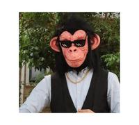 (Monkey mask 2) Orangutan Plush Head Cover Animal Mask Full Face Cosplay Gorilla Monkey