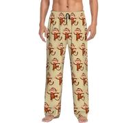 Monkey Mens Pj Pajama Pants Bottoms Lounge Sleepwear Pjs With Pockets And Drawstring