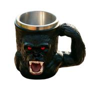 Monkey Mug 500 ml, Resin Stainless Steel Cup with Handle, Red-Eyed Monkey Coffee Mug, Novelty Drinking Cup for Coffee, Tea, Water, Whiskey, Outdoor Camping, Picnic, Hiking, Party, Home