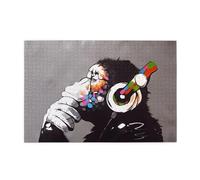 Monkey Music Printed Adult Fun Puzzle wooden puzzle in a plastic box with letters printed on the back home decor party toy