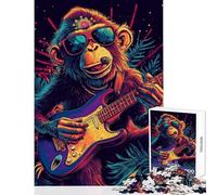 Monkey Musician 1000 Piece Puzzle For Teenagers Secret Santa Gifts Precision Cutting Toy Wall Decor for Ages 14 And over size 50x75cm