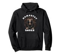 Monkey Namastay Sober Sobriety Mediation Recovery Support Pullover Hoodie