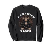Monkey Namastay Sober Sobriety Mediation Recovery Support Sweatshirt