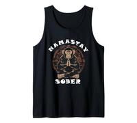 Monkey Namastay Sober Sobriety Mediation Recovery Support Tank Top