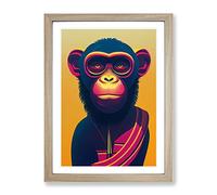 Monkey Of The Future Framed Wall Art Print A2 Oak