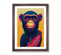 Monkey Of The Future Framed Wall Art Print A2 Walnut