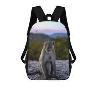 Monkey on A Mountaintop School Backpack Business Durable Laptop Bag for Camping Outdoor Adventures And Daily Travel 17inch