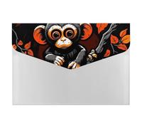 Monkey on Red Branch File Folder 6-Pocket, Waterproof Accordion File Organizer with Snap Closure, Expanding Document Holder for Office, Home