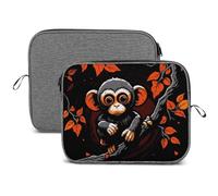 Monkey on Red Branch Laptop Sleeve Case Waterproof Shock Resistant Notebook Protective Bag Lightweight Carrying Case Compatible 14 Inch Laptop