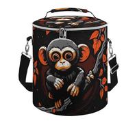 Monkey on Red Branch Lunch Bag, 15L Portable Leakproof Picnic Basket with Shoulder Strap, Insulated Picnic Cooler Bag for Camping, Beach, Hiking & Groceries