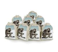 Monkey on The Ground Bunches Pocket Cotton And Hemp with Drawstring 8 Pieces Reusable Gift Bags Jewelry Pouch for Wedding DIY Craft Party (4.9 X 6.7 Inch)