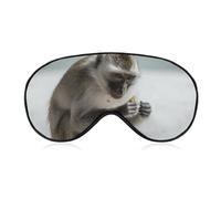 Monkey on The Ground Sleep Mask for Women Men Side Sleeper Eye Cover with Adjustable Strap Soft Breathable Blackout Mask Slip-Free Deep Sleeping Travel Essentials