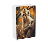 Monkey on Tree Cigarette Case Stylish Lightweight Pocket Holder Case for Smoke Waterproof Cigarette Dispenser Cigarettes Accessories for Outdoor Camping Hiking